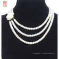 3 Strands Dernier design de collier de perles d&#39;eau douce